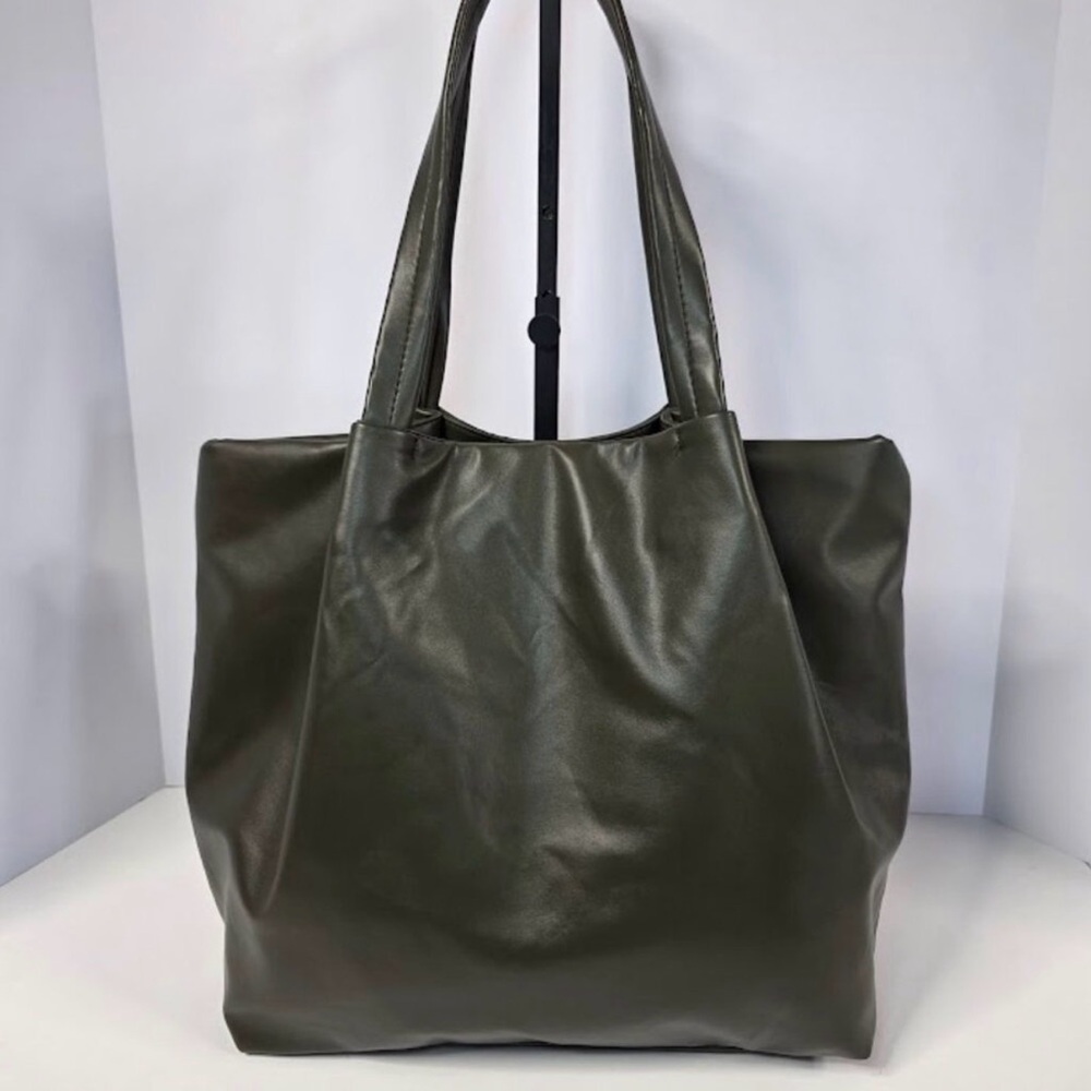 Neiman Marcus Olive Green Tote Bag New in bag! Includes matching makeup case.